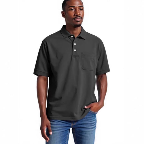 Casual Holiday Beach Cotton Solid Color Daily Polo Shirt for Men