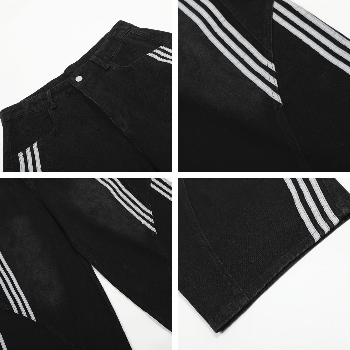 Striped Skinny Jean Loose Floor-Length Trousers