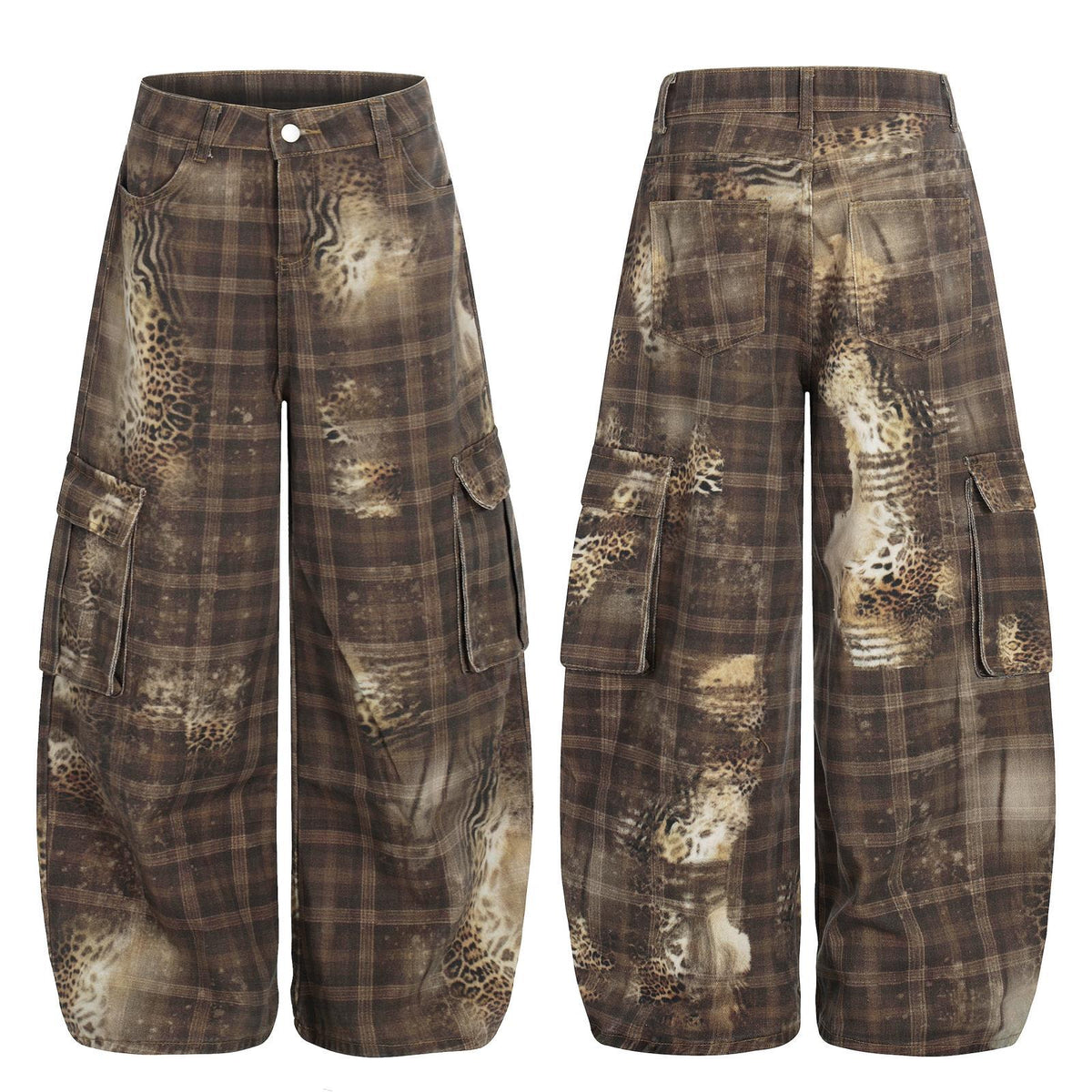 Casual Printed Straight Fit Cotton Pants Men Long Trousers