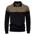 Long sleeved polo collar sweatshirt for men