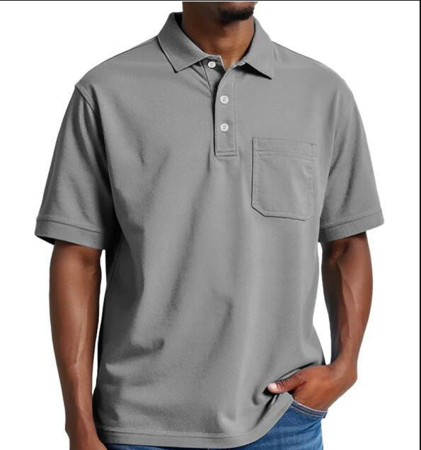 Casual Holiday Beach Cotton Solid Color Daily Polo Shirt for Men