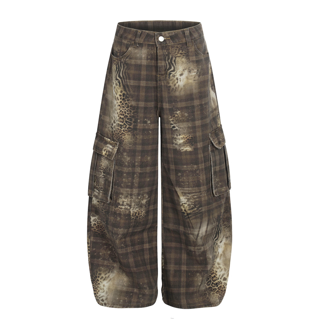 Casual Printed Straight Fit Cotton Pants Men Long Trousers
