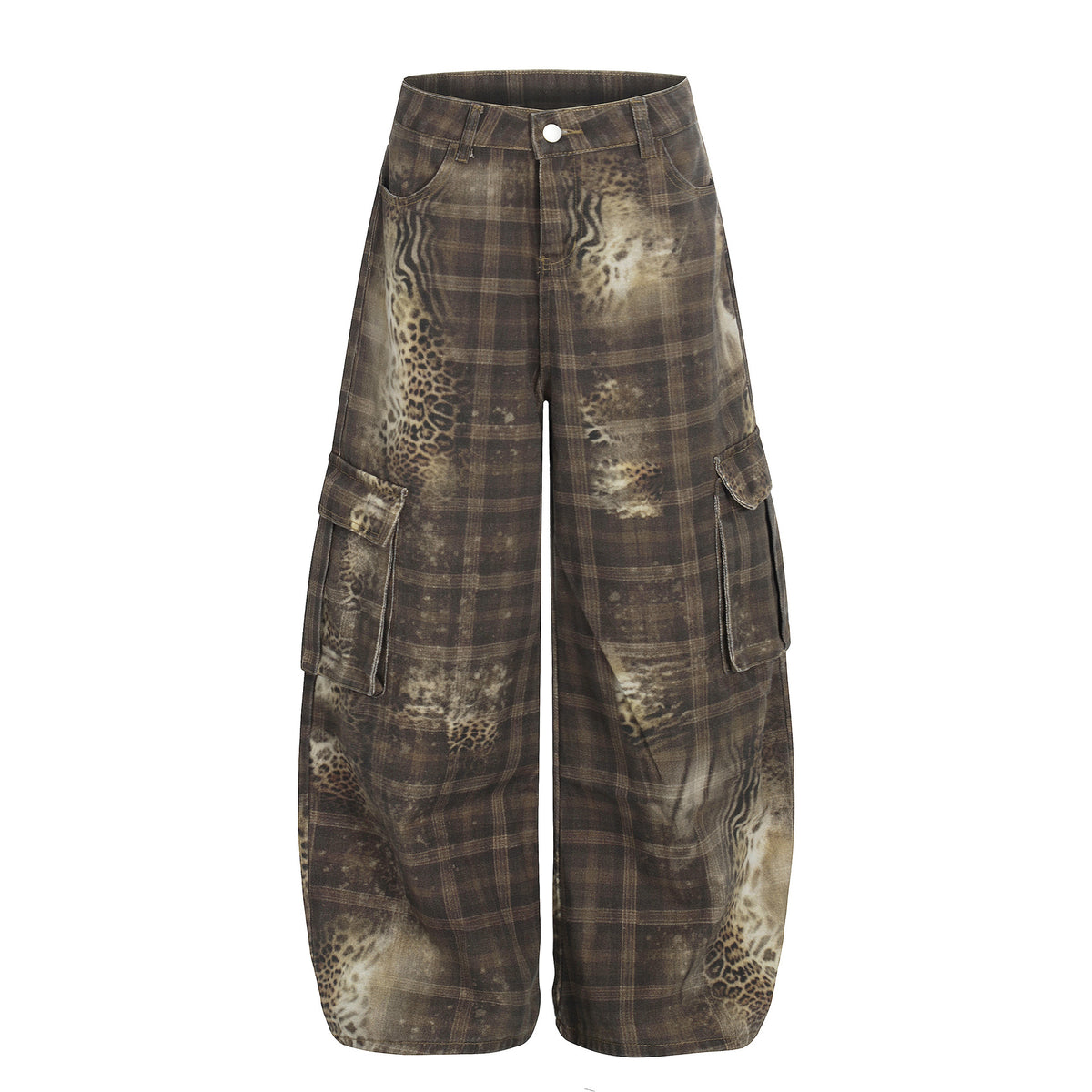 Casual Printed Straight Fit Cotton Pants Men Long Trousers
