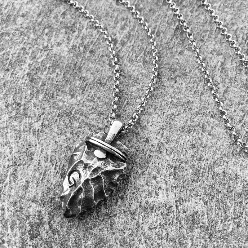 Necklace Men Stainless Steel Necklace for Mens Long Chain Layered Arrowhead Arrow Pendant Necklaces Jewelr