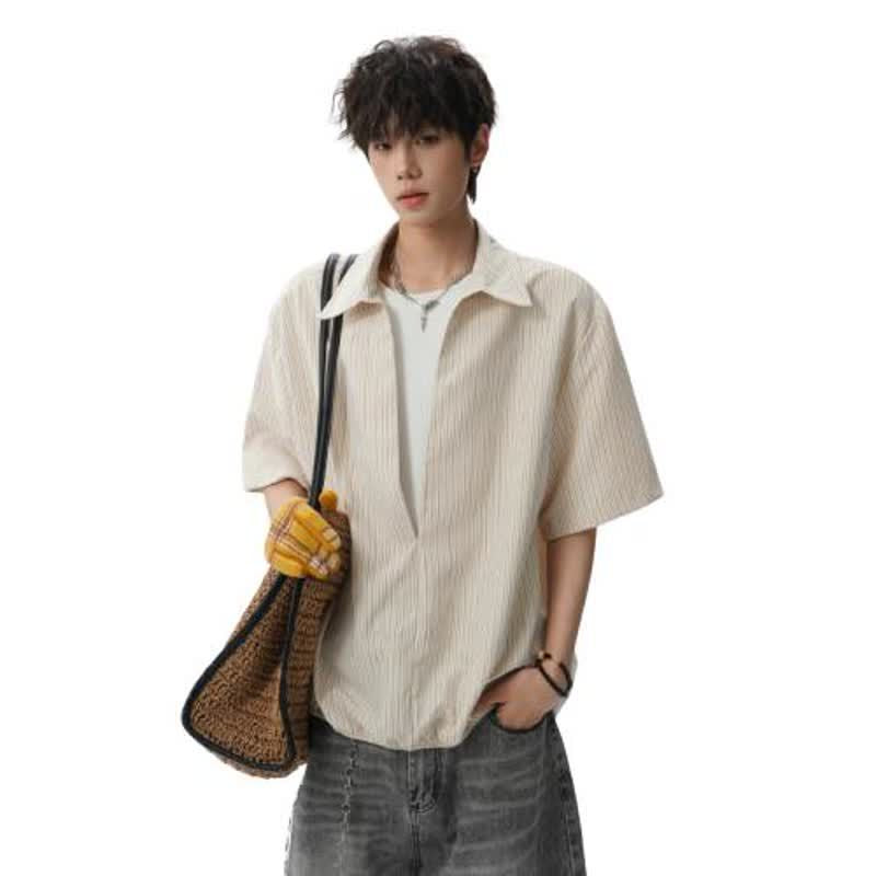 Two-Piece Look Short Sleeve Shirt for Men